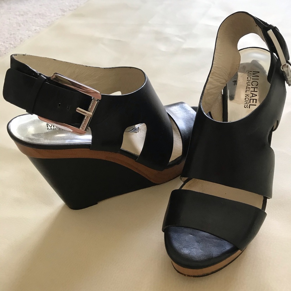 Michael Kors black wedges